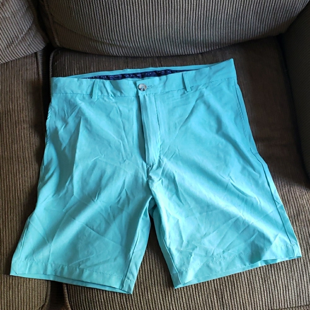 Flat front shorts Tailorbyrd 32 inch waist Cyan